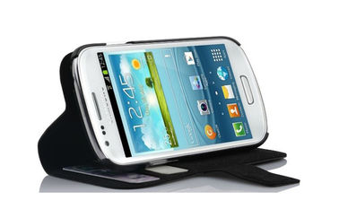 Stehen Sie Abdeckung PU-Leder-Telefon-Kasten-Beutel mit Knopf für Samsungs-Galaxie S3 Mini-i8190