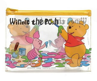 Winnie-Bärnsackt Plastikzipverschlusstaschen, Kindernetter kleiner Reißverschluss 20x13cm ein