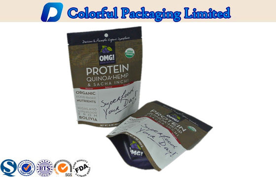 Aluminiumfolie-wiederversiegelbare Mattschwarze stehen oben Beutel für Protein-Verpackung