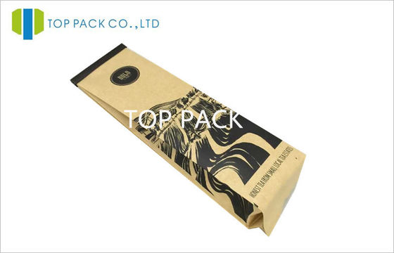 Das Brown-Kaffee-Kraftpapier, das Seitenkeil verpackt, sackt Aluminiumfolie-Zinn-Bindung ein