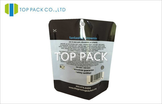Schwarzes 1.7oz stehen oben wiederversiegelbare Beutel, das 100 Mikron-Kissen-den Beutel, der mit Loch verpackt