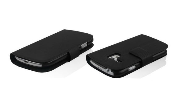Stehen Sie Abdeckung PU-Leder-Telefon-Kasten-Beutel mit Knopf für Samsungs-Galaxie S3 Mini-i8190