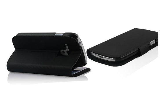Stehen Sie Abdeckung PU-Leder-Telefon-Kasten-Beutel mit Knopf für Samsungs-Galaxie S3 Mini-i8190