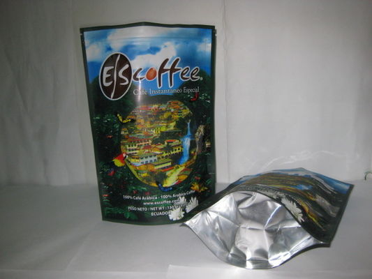 Kaffee-Folien-mit Reißverschluss stehen der Verpackentaschen-Druck oben glattes Ende