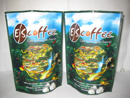 Kaffee-Folien-mit Reißverschluss stehen der Verpackentaschen-Druck oben glattes Ende