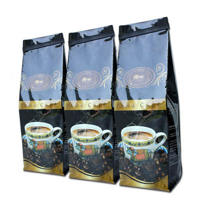 Glatter schwarzer Zinn-Bindungs-Seiten-Keil-Kaffee-Verpackentaschen-Gravüren-Drucken