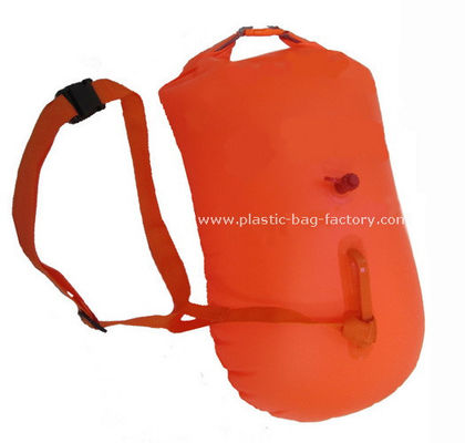 Leuchtorange-trockene Taschen-aufblasbare sicherere Schwimmer-Boje für Schwimmen des offenen Wassers
