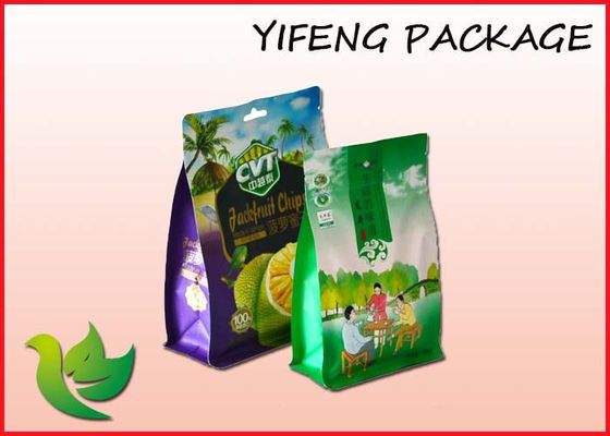 Kundenspezifische Seitenkeil-flache Unterseiten-Tasche mit Reißverschluss für das Verpacken der Lebensmittel
