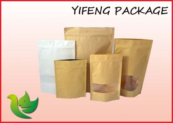 Stehen Sie oben Kaffee-Verpackentaschen-Kraftpapier-Tasche mit Reißverschluss-Verschluss 250g 500g
