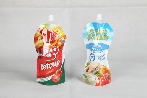 Flexibel stehen Sie oben Handdesinfizierer-verpackenden geformten Beutel mit Tülle